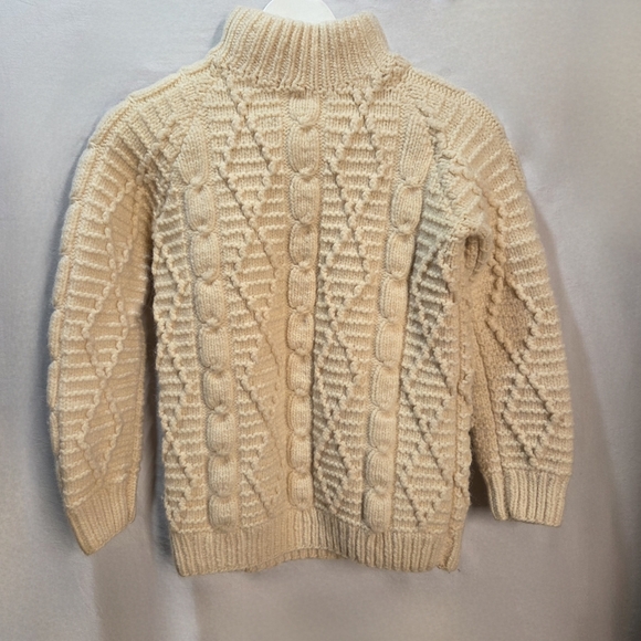 Other - Handmade Ivory Boys Cableknit Fisherman Irish-Style Wool Sweater Size ~10-12